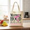 Motherhood Coquette Pink Bow Tote Bag, Retro Checkered Gift Shopper